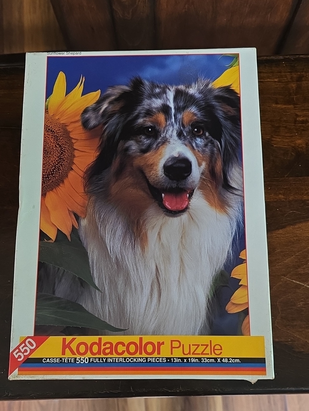 Complete. Kodak Dog Puzzle - Blue & White Dog Image